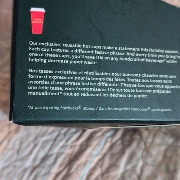Starbucks reusable hot cups Holiday NIP set of 6 - Picture 6 of 9